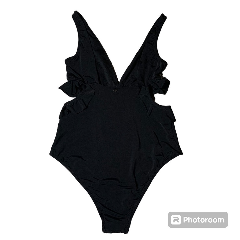KIBYS Black Ruffled Cutout One Peice - Picture 2 of 9